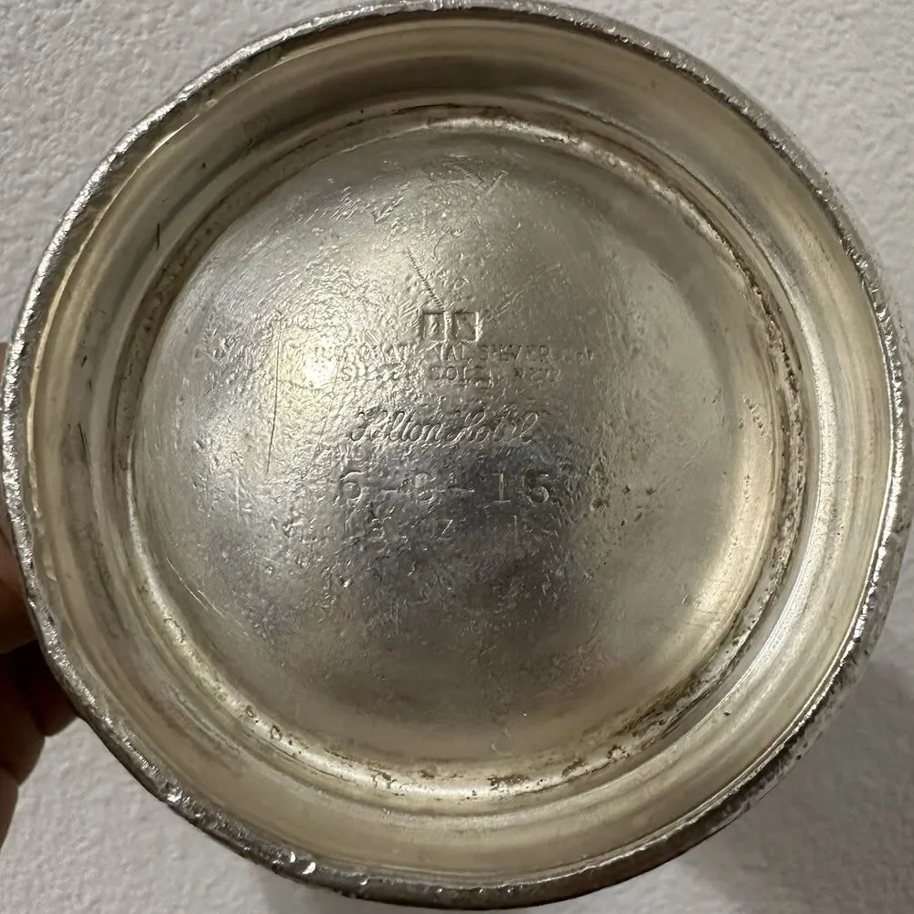 Vintage Hilton Hotel‎ Silver Soldered Sugar Bowl 1960s